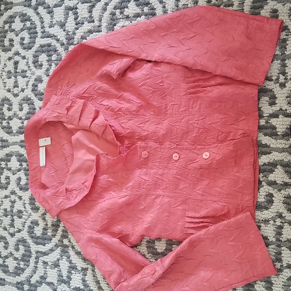 Chico's Tafetta Lightweight Blazer and Tank Top Coord Pastel Soft Fresh Pretty